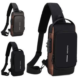 Waist Bags Men's Multifunction Anti-theft USB Shoulder Bag Man Crossbody Cross Body Travel Sling Chest Bags Pack Messenger Pack For Male 230408