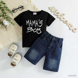 Clothing Sets 1-6Yrs Children Boys Denim Clothes Outfits Casual Short Sleeve T-Shirts Tops Short Jeans Summer Kids Boys Clothing Suits