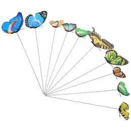 Garden Decorations 10Pcs Yard Butterflies Stakes Decoration Decors Lawn Stake Ornaments