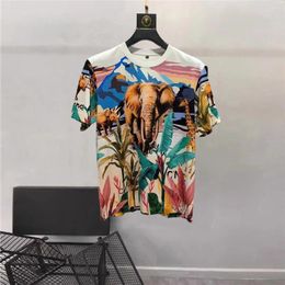 Men's T Shirts YF1091 Fashion Tops & Tees 2023 Runway Luxury European Design Short Print Party Style T-Shirts