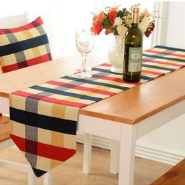 Table Runner English Style 2 Colour Pure Cotton Plaid Flag Cloth Dust Cover End Of Bed El Home Dinner Decor