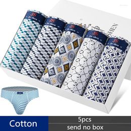 Underpants 5pcs/lot Cotton Briefs Mens Comfortable Men Underwear Plus Size 5XL Drop Sexy