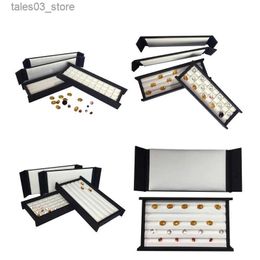 Jewellery Boxes Loose Diamond Display Super Pu Leather Gem Stone Storage Case Box with Magnetic Gemstone Jewellery Beads Holder Organiser Q231109