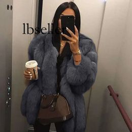 Designer fur coat Mink Coats Women Winter Top Fashion Pink Faux Coat Elegant Thick Warm Outerwear Fake Fur Jacket Chaquetas Mujer