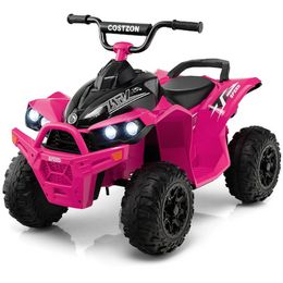 12V Battery Powered Kids Ride ATV Electric 4-Wheeler Quad Car with MP3 & Light Pink