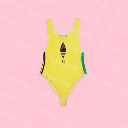 Letter Print One Piece Swimwear Summer Designer Pad Biquinis Quick Dry Classic Stripe Sling Bathing Suit Vacation Hot Spring Biquinis