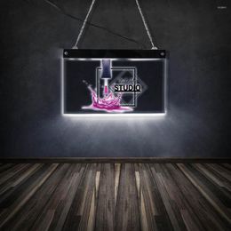 Wall Lamps Nail Art Studio Printed LED Light Up Business Display Sign Beauty Salon Polish Manicure Luminous Rectangle Board