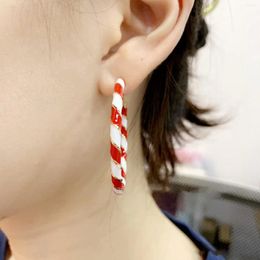 Hoop Earrings Cute Candy Cane Christmas Gifts Holiday Jewellery Novelty Suitable For Women To Her