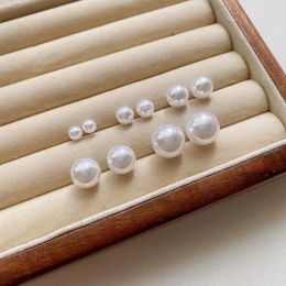 Stud Earrings 5 Sizes Pearl For Women Girls Korean Simple Cute Wedding Party Fashion Jewellery Accessories Wholesale Gift