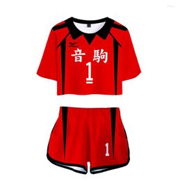 Men's T Shirts Haikyuu!! Cosplay Nekoma High School Kenma Kozume Karasuno Tobio Kageyama T-shirt Shorts Sets No.1 To 12 Print