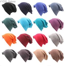 Beanie/Skull Caps NEW Unisex Womens Mens Knit Beanie Hat Oversized Candy color cotton hat MZ012 YQ231108