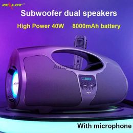 Computer Speakers Zealot P1 40W Powerful Bluetooth Boombox Computer Speakers Portable Wireless Stereo Subwoofer Bass Loudspeaker FM Radio Karaoke YQ231103