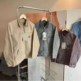 2023 мужские куртки, рабочая одежда, модный бренд Carhart, Детройт, батик, холст на молнии, повседневная свободная тенденция для отдыха