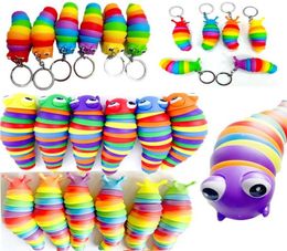 Party Favor Stress Reliever Toys Toys Children Adult Slug Puzzle Peristalsis Funny Caterpillar Anti Stress Squishy Keychain9920940