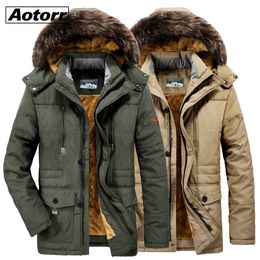 Mens Down Parkas Men Winter Jacket Cotton Padded Warm Coat Military Male Hooded Fleece Thick Long Outwear Windbreaker Jackets 6XL 231109