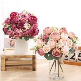Decorative Flowers & Wreaths Artificial 7 Head Fake Plant Persian Rose Bouquet Wedding Valentines Day Gift Dining Table Home Bedroom Decorat