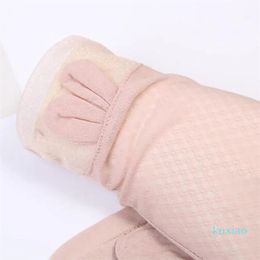Summer breathable ice thin girl riding and driving antiskid summer touch screen lace sunscreen gloves UV protection
