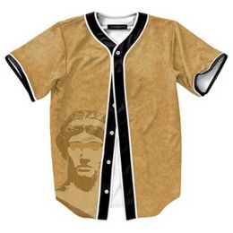 Baseball Jersey Men Stripe Short Sleeve Street Shirts Black White Sport Shirt AF3001