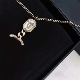 Fashion Women Extended Gold Necklace Square Large Diamond Smooth Matte Chassis Pendant Lady Design Jewellery Copper Charm Necklace