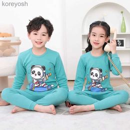 Pajamas Baby Pajamas Set Sleepwear Kids Long Sleeve Boy Girl Cartoon Panda Cotton Top and Pant Sets Children's Pyjamas ClothesL231109