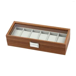 Watch Boxes Storage Box 6 Slots Luxury Multifunctional Jewelry Display Case For Home Decoration Girls Women Table Dresser Shop