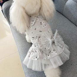 Dog Apparel Cute Little Dog Dress Cute Pet Clothing Lace Tutu Ski Dog Dress Tutu Dog Dress with Bow Christmas Wedding Holiday 231109