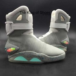 Basketball Shoes Mags Boots 'S Led Glow In The Dark Lighting Grey Air Mag Sneakers Marty Mcfly's air mags Back To The Future Size 7-12