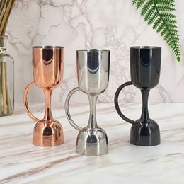Bar Tools 25/50ML 304 Stainless Steel Measuring Cup Double Headed Handle Wine Measuring Cup Cocktail Jigger Bar Accessories Tools 231109