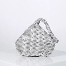 Evening Bags Triangle Bag Silver Clutch Summer Branded 2023 Purse Diamond Designer Studded Handbag Woman Wedding Luxury Wallet 231108