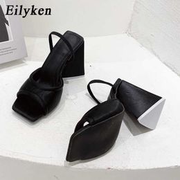 top Silk Green Triangle Square Heels Sandals Fashion Open Toe Back Strap Women Sandals Dress Shoes Zapatos Mujer 230306