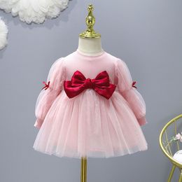 Flickans klänningar baby flickor klänning småbarn barn kläder prinsess dräkt söt vår hösten 1-6 år festklänningar för tjejbarnskläder 230408