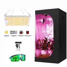 LED Grow Light Indoor Plant Tent Kit 300-1500W LED Plant Grow Light Tent Hydroponic Plant System 4"/6"/8" Carbon Philtre Ventilation