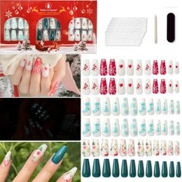 False Nails Christmas Coffin Fake Set Press On Full Cover Tips Glue 72pcs With