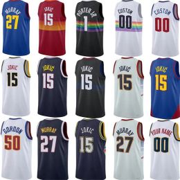 15 Jokic DEN Net Maglie da basket Jamal Murray Aaron Gordon Bones Hyland Michael Porter Christian Braun Caldwell Pope Reggie Jackson City Jersey personalizzata da uomo