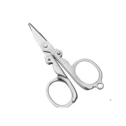 Scissors Portable Folding Scissors Mini Foldable Travel Scissor Colour Sier Utility Hike Stainless Steel Tool Sn3619 Drop Delivery 1502321