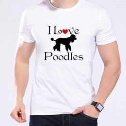 Men's T Shirts TriDitya 50529# I LOVE POODLES DOG Shirt Tshirt Top Tee Summer Fashion Cool O Neck Short Sleeve