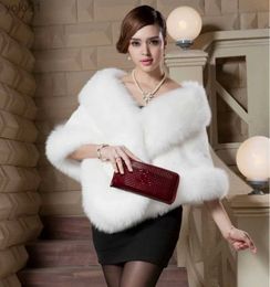 Women's Fur Faux Fur Big Bridal Faux Fur Wraps Winter Wedding Coat Warm shls Outerwear White Black Blue Shrug Women Jacket Prom size 165*55 cmL231109