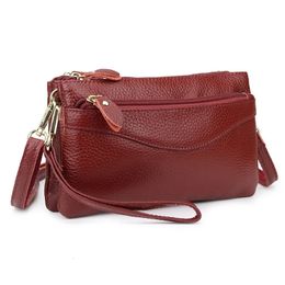 Evening Bags RanHuang Arrive Women's Genuine Leather Messenger Bags High Quality Cow Leather Clutch Bags Mini Shoulder Bags Red B013 231108