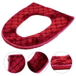 Toilet Seat Covers Zipper Cushion Universal Cover Pads Thickened Plush Washable Winter Bathroom Supplies Pillow Protector Accessories