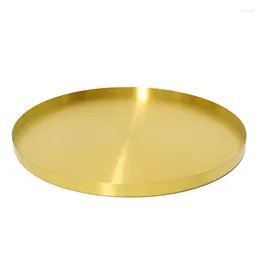 Tea Trays Oriental Tray Stainless Steel Round Gold Serving Service Provide Rounded Home Golden Decorative Jewelry Candle Candy Fruit Plate