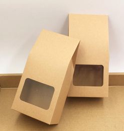 Kraft Paper Gift Bags Candy Packing Bags Wedding Stand Up Seal Boxes with PVC Window 8165cm6764265