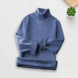 Men's T Shirts Winter Fall Men Top Double-sided Plush High Collar Solid Colour Long Sleeve Elastic Pullover Warm Casual Loose Sweatshirt