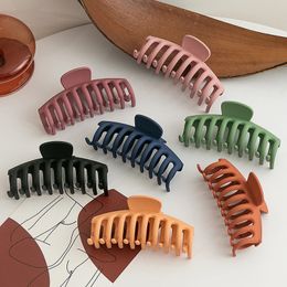 Hair Clips & Barrettes Sweet Scrub Colourful Acrylic Hair Claws Simple Oval Hollow Leopard Grasp Clip Big Hair Claws for Women Makeup Bath