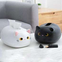 Tissue Boxes Napkins Kawaii Cat Box Livingroom Napkin Storage Kitchen Paper Container Desktop Toilet Holder for Bathroom Dormitory 231108