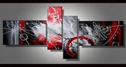 Contemporary Wall Art Multiple 4 Pieces Sets Modern Abstract oil painting Handpainted on Canvas for Living Room Office el Home 9273285