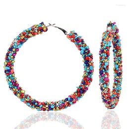 Hoop Earrings Fashion Jewellery Accessories Women's 3 Colours Stone For Teens