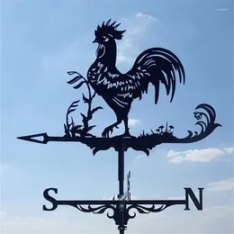 Garden Decorations QWE123 Stainless Steel Rooster Weathervane Weather Vane Yard Barn Ornament Collies Shed Kit Vanes Roofs Dropshipp