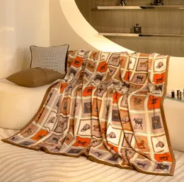 Affordable Luxury Fashion Blankets Style Office Nap Blanket Leisure Sofa Flange Coral Fleece Printed Blanket Bed Cover Blankets