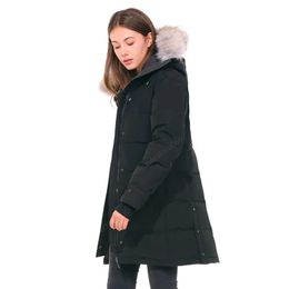 Piumini da donna firmati Cappotto invernale Giacche canadesi Pelliccia lunga Lana Pelliccia calda e spessa Piumino con cappuccio rimovibile Rosso doudoune femme Capispalla per le donne 02