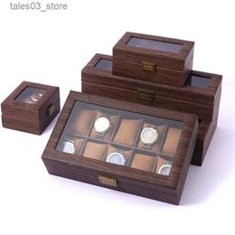 Jewellery Boxes 2/3/6/10 Digits Brown Retro Wood Grain Box Bracelet Jewellery Storage Display Box Collection Case Packaging Box Q231109